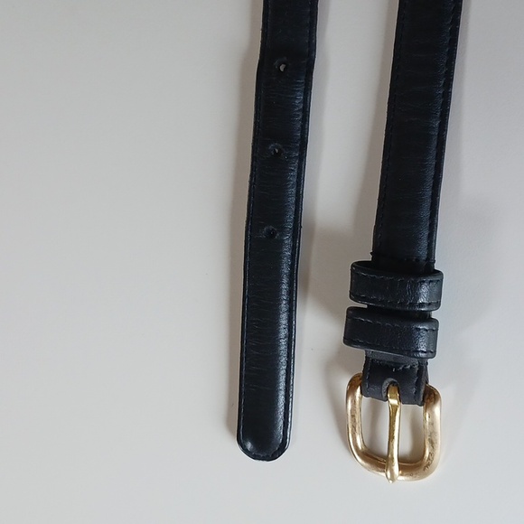 Coach Black and Tan Leather Belt with Gold Buckle - Picture 6 of 12